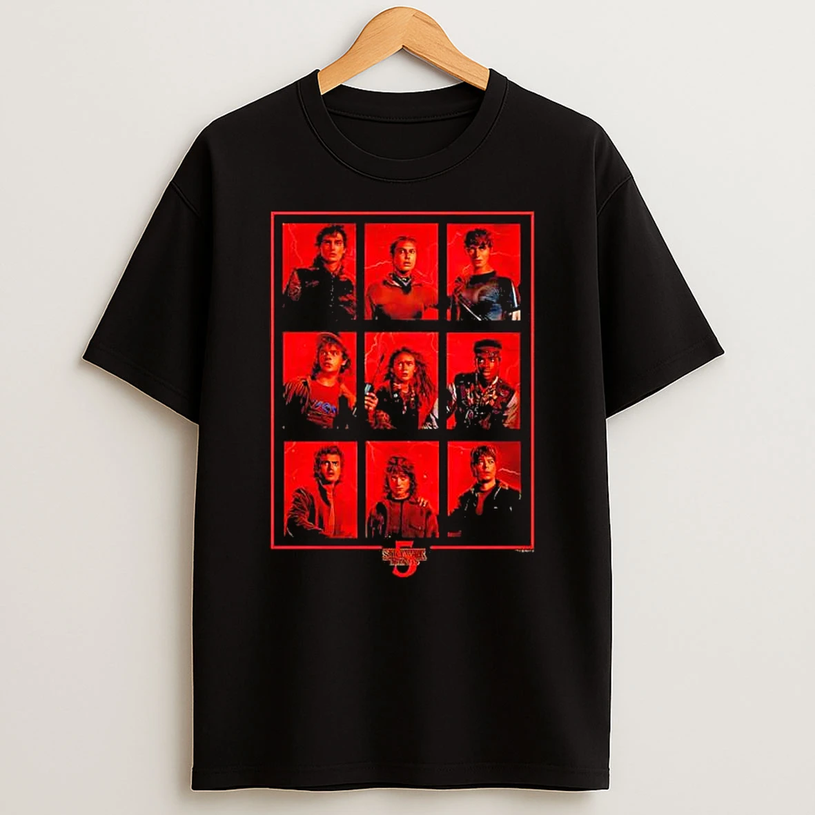 Stranger Things Season 5 Characters Grid T Shirt