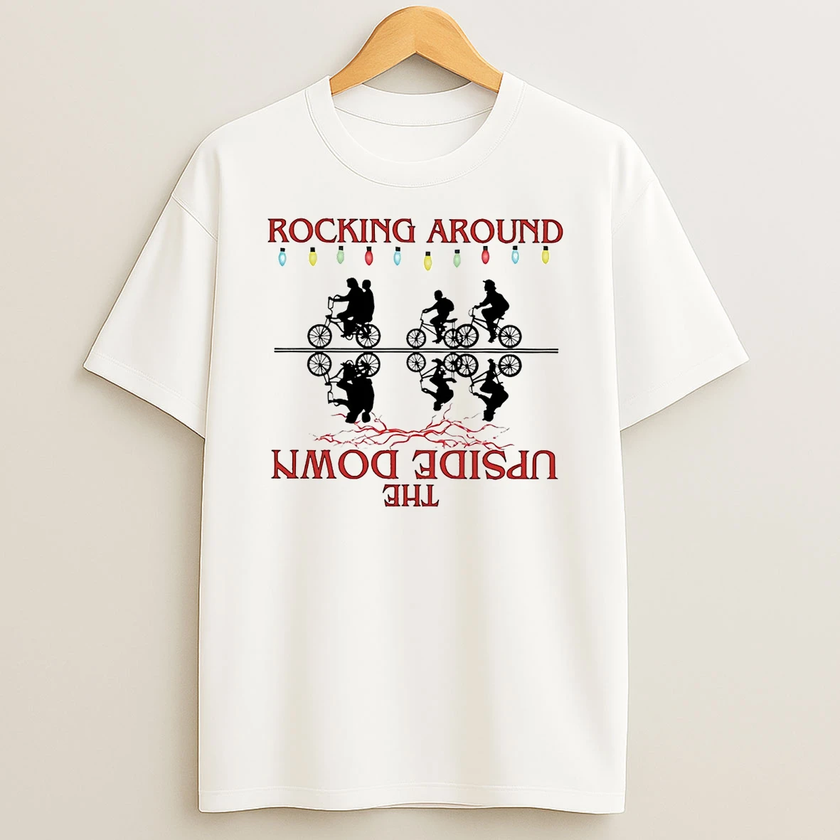 Stranger Things Rocking Around The Upside Down Christmas T Shirt