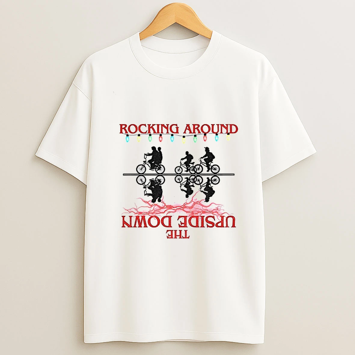 Stranger Things Rocking Around The Upside Down Merry Christmas T Shirt