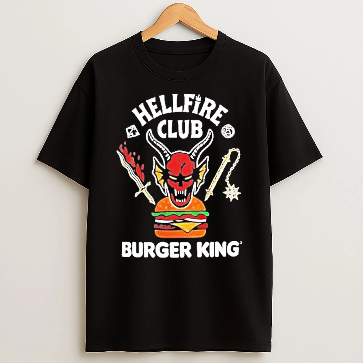 Stranger Things X Burger King Hellfire Club T Shirt