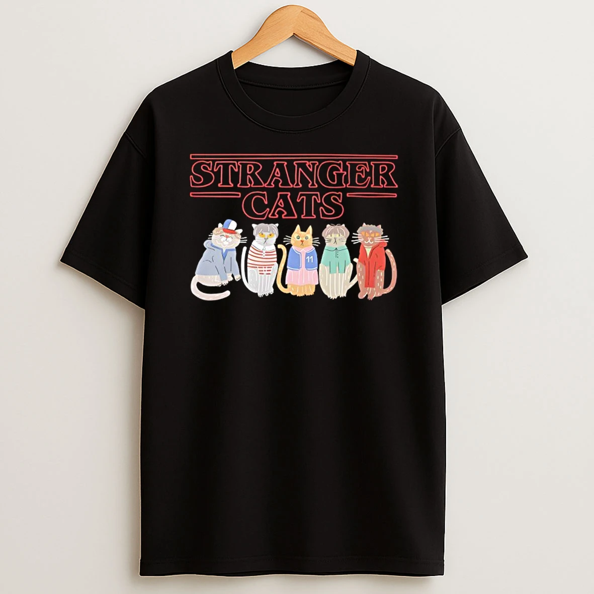 Stranger Things X Cat Five Happy Cat T Shirt
