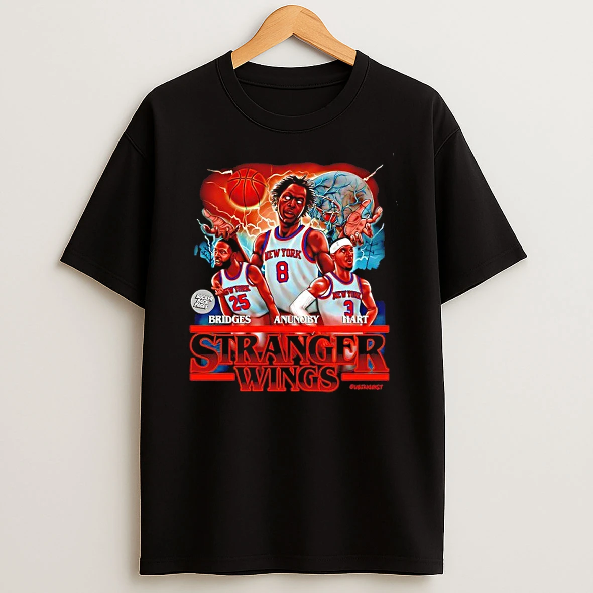 Stranger Wings New York Knicks Bridges Anunoby Hart T Shirt