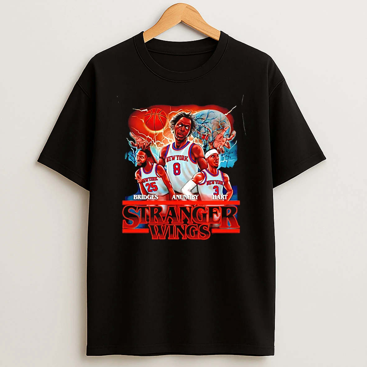 Stranger Wings Stranger Thing Bridges Anunoby Hart Ny Knicks T Shirt