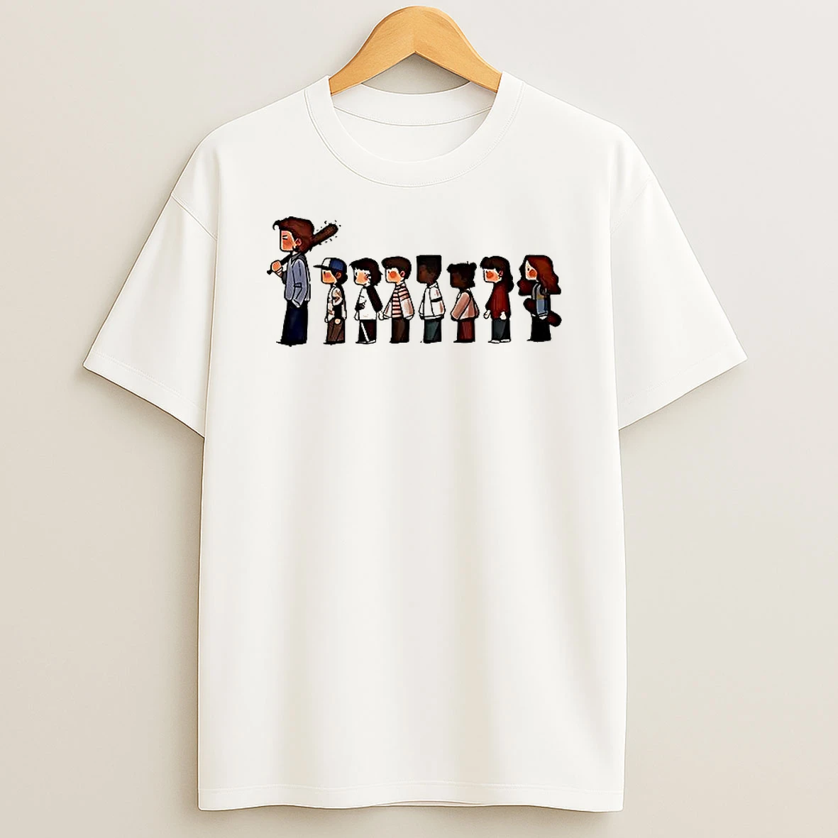 Stranger Things 5 Characters Cartoon T Shirt