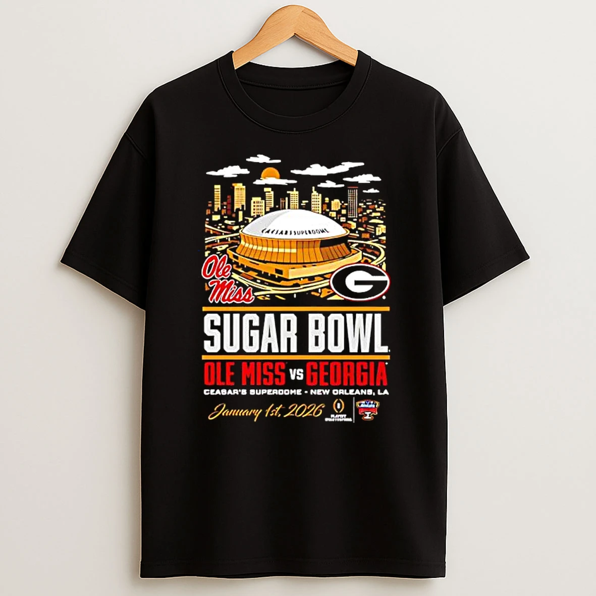 Sugar Bowl Ole Miss Vs Georgia January 1st 2026 Stadium T Shirt
