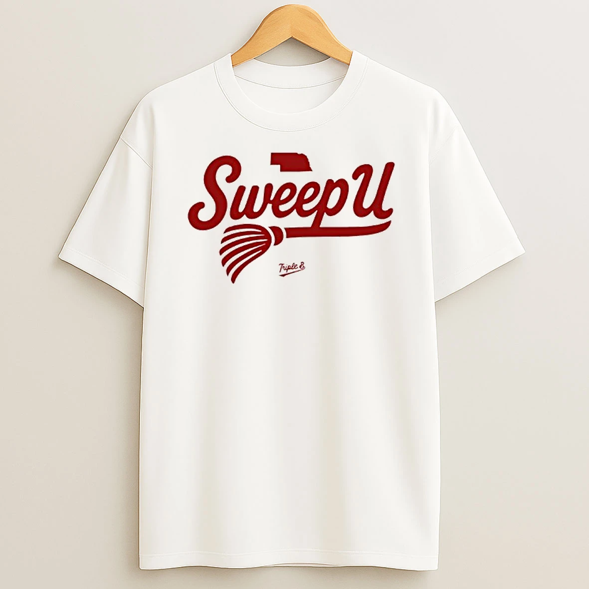 Sweep U Outline Of Nebraska And A Broom T Shirt