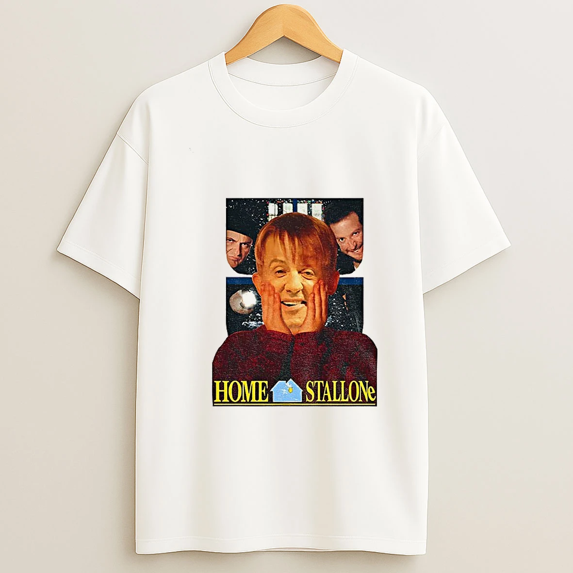 Sylvester Stallone X Kevin Mccallister Home Alone Merry Christmas T Shirt
