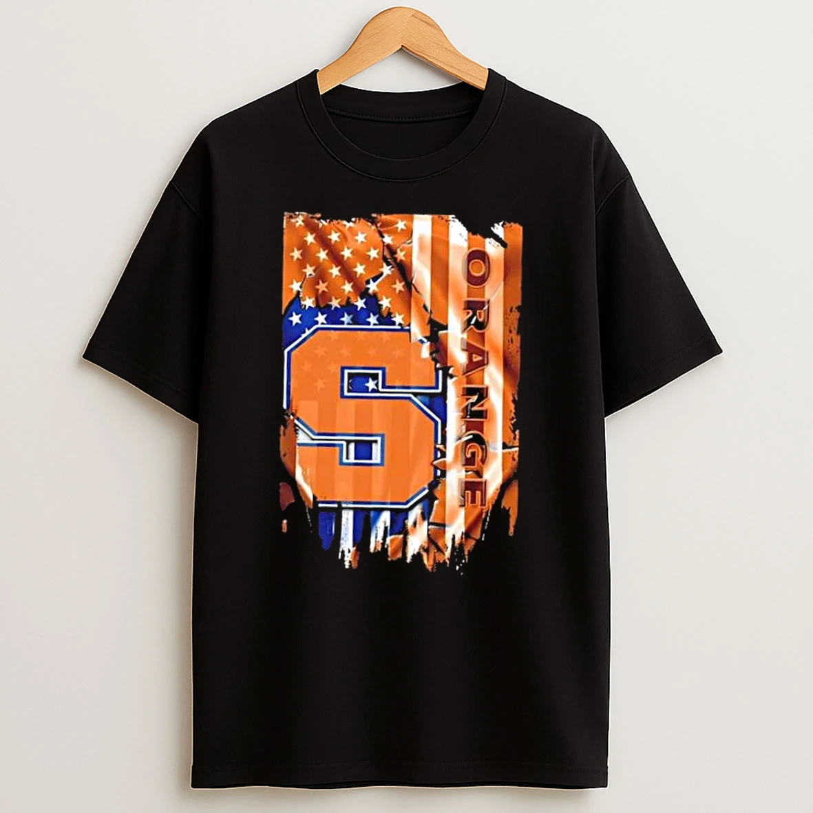 Syracuse Orange Football X American Flag T Shirt