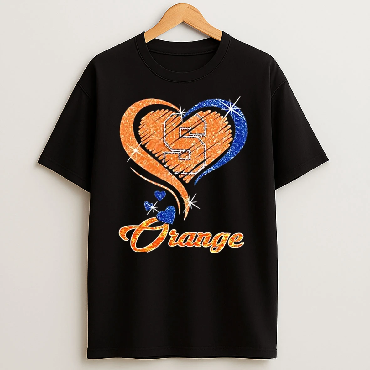 Syracuse Orange Football In Glitter Heart Fans T Shirt