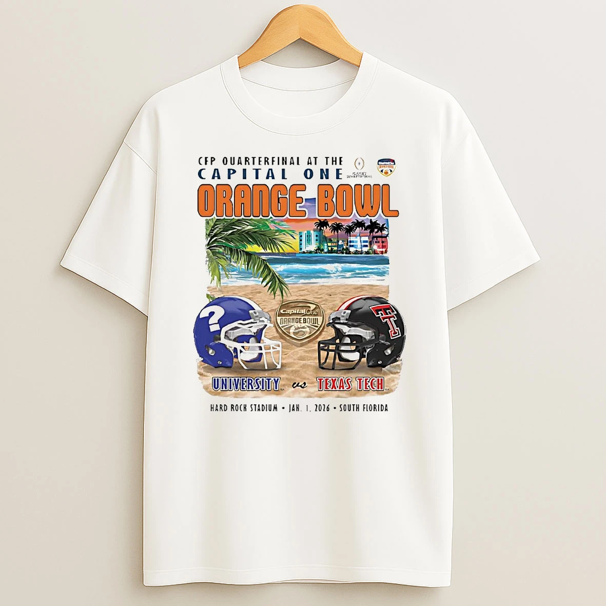 Tbd Vs Texas Tech Red Raiders 2026 Capital One Orange Bowl Cfp T Shirt