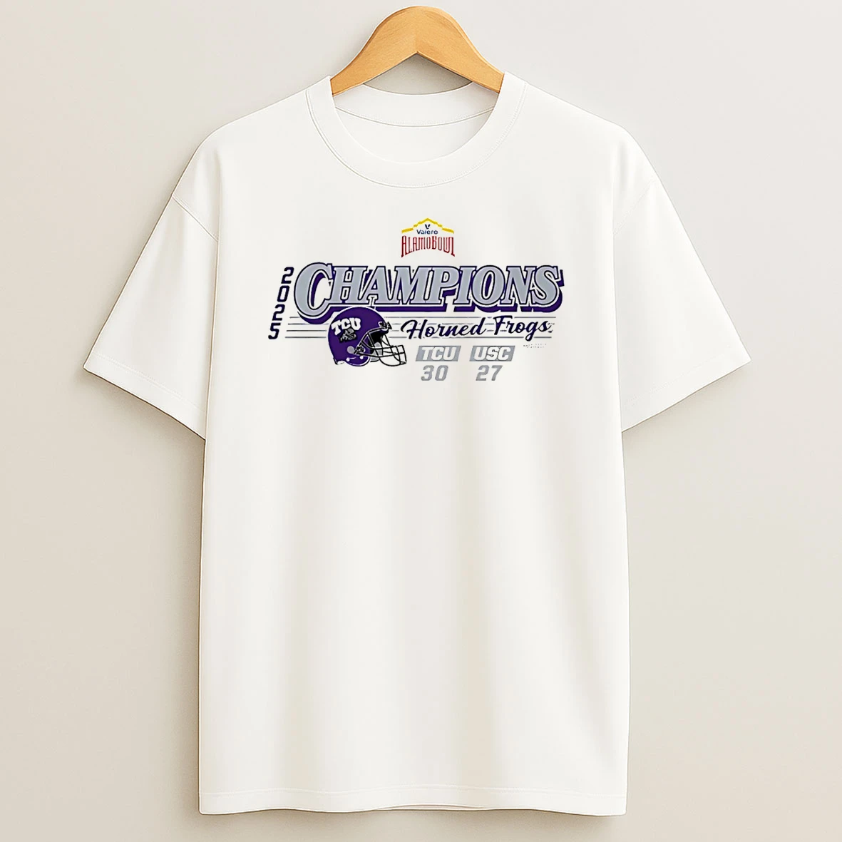 Tcu Horned Frogs 2025 Valero Alamo Bowl Tcu Champions Score T Shirt