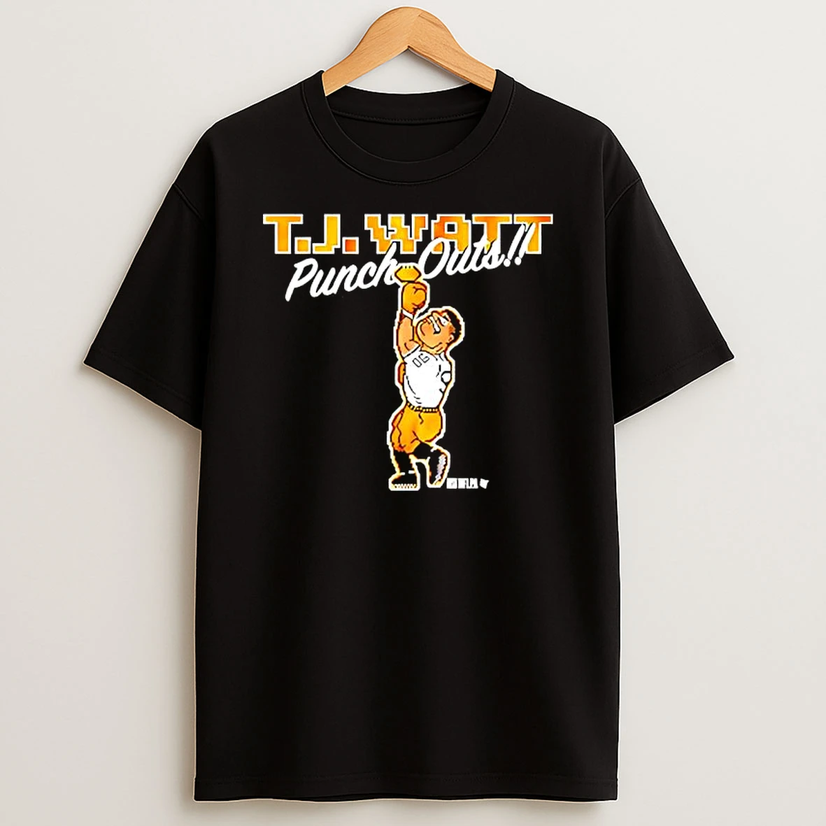 Tj Watt Pittsburgh Charcoal Punch Outs Player T Shirt