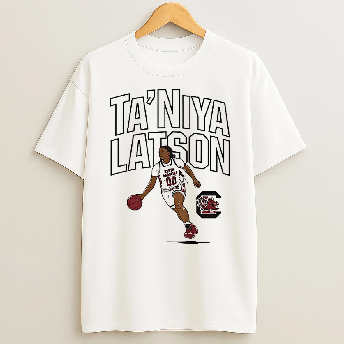 Taniya Latson Pose South Carolina Gamecocks Basketball Name And Logo T Shirt