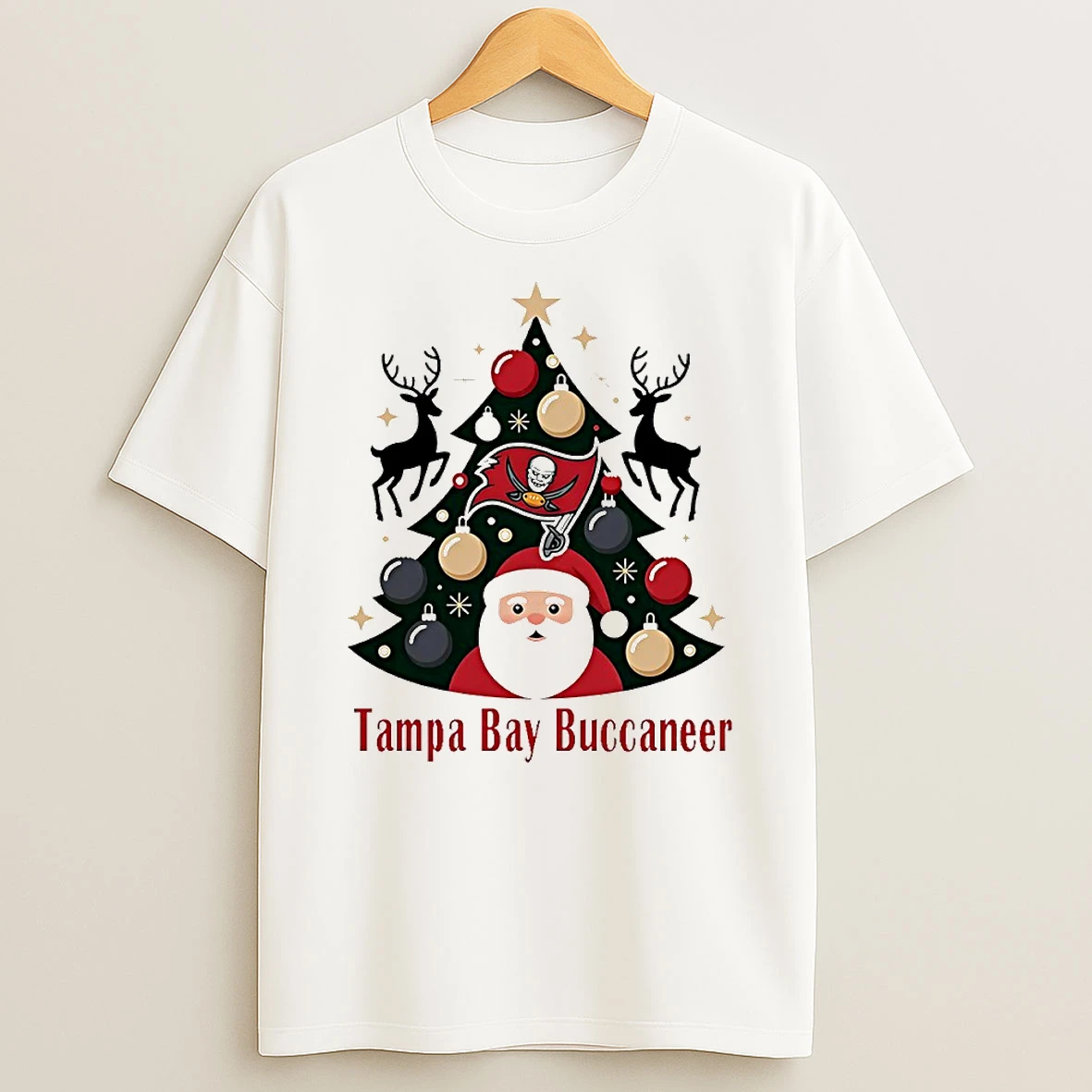 Tampa Bay Buccaneer Christmas Tree Circle T Shirt