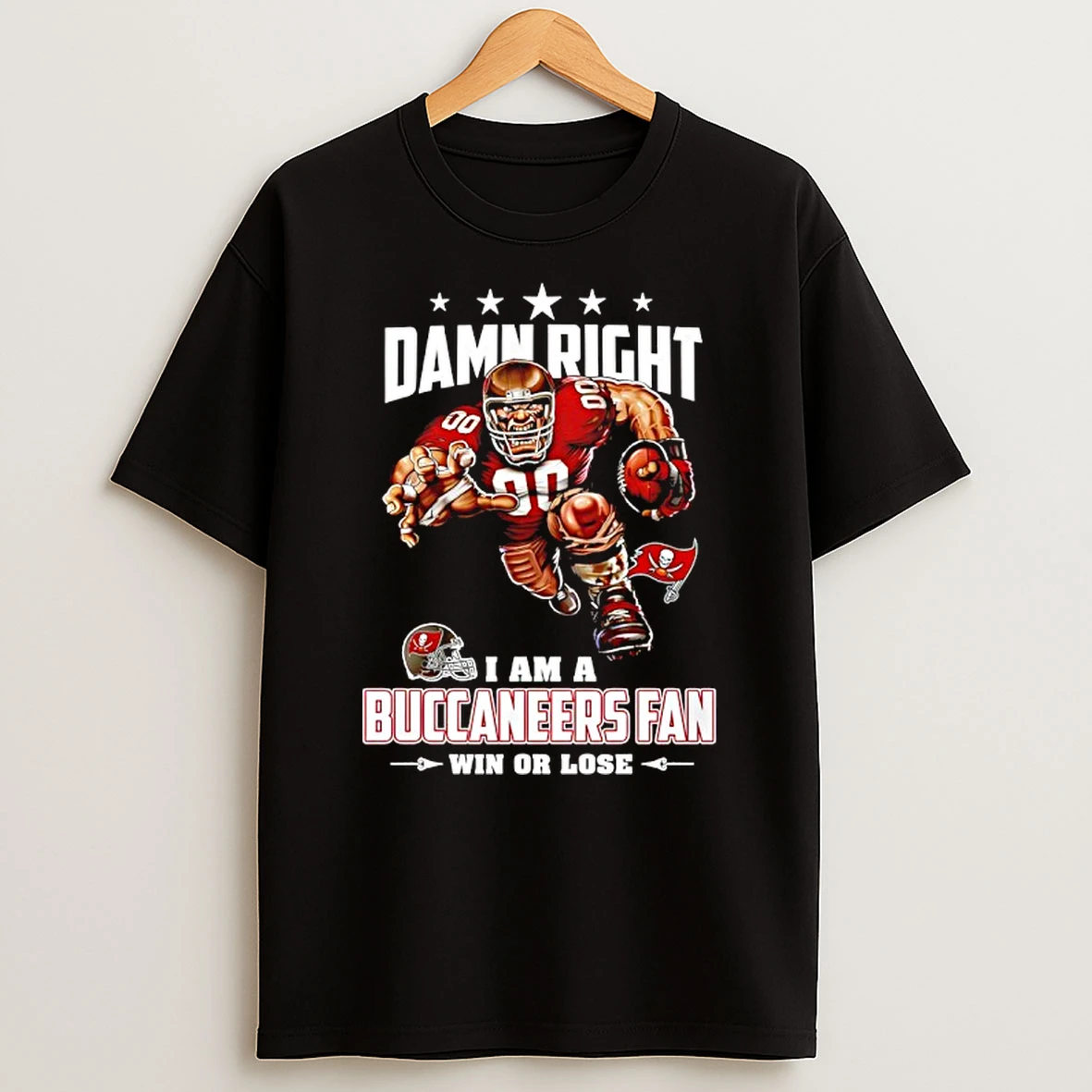 Tampa Bay Buccaneers Mascot Damn Right I Am A Cowboys Fan Win Or Lose T Shirt