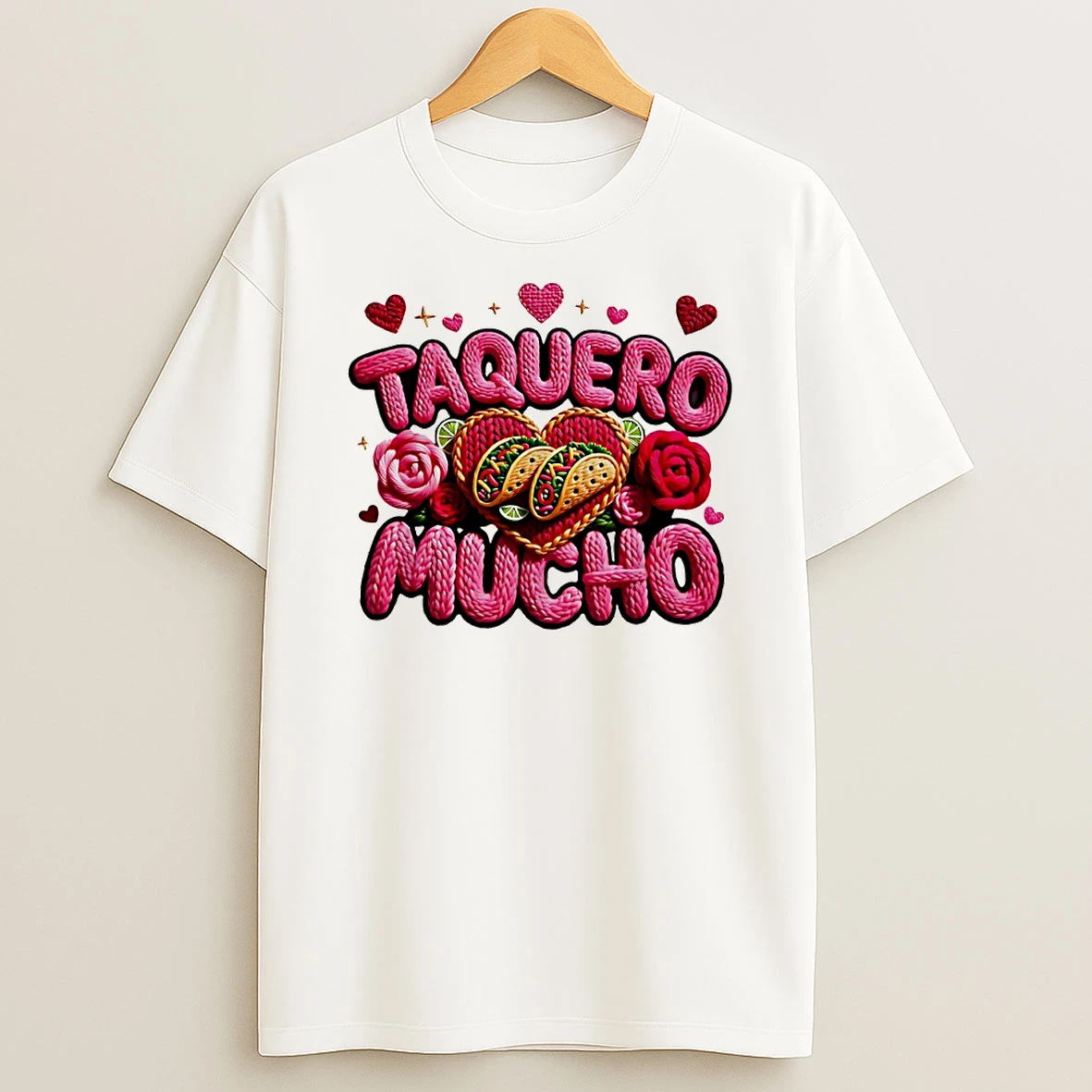 Taquero Mucho Faux Knit Print Circle T Shirt