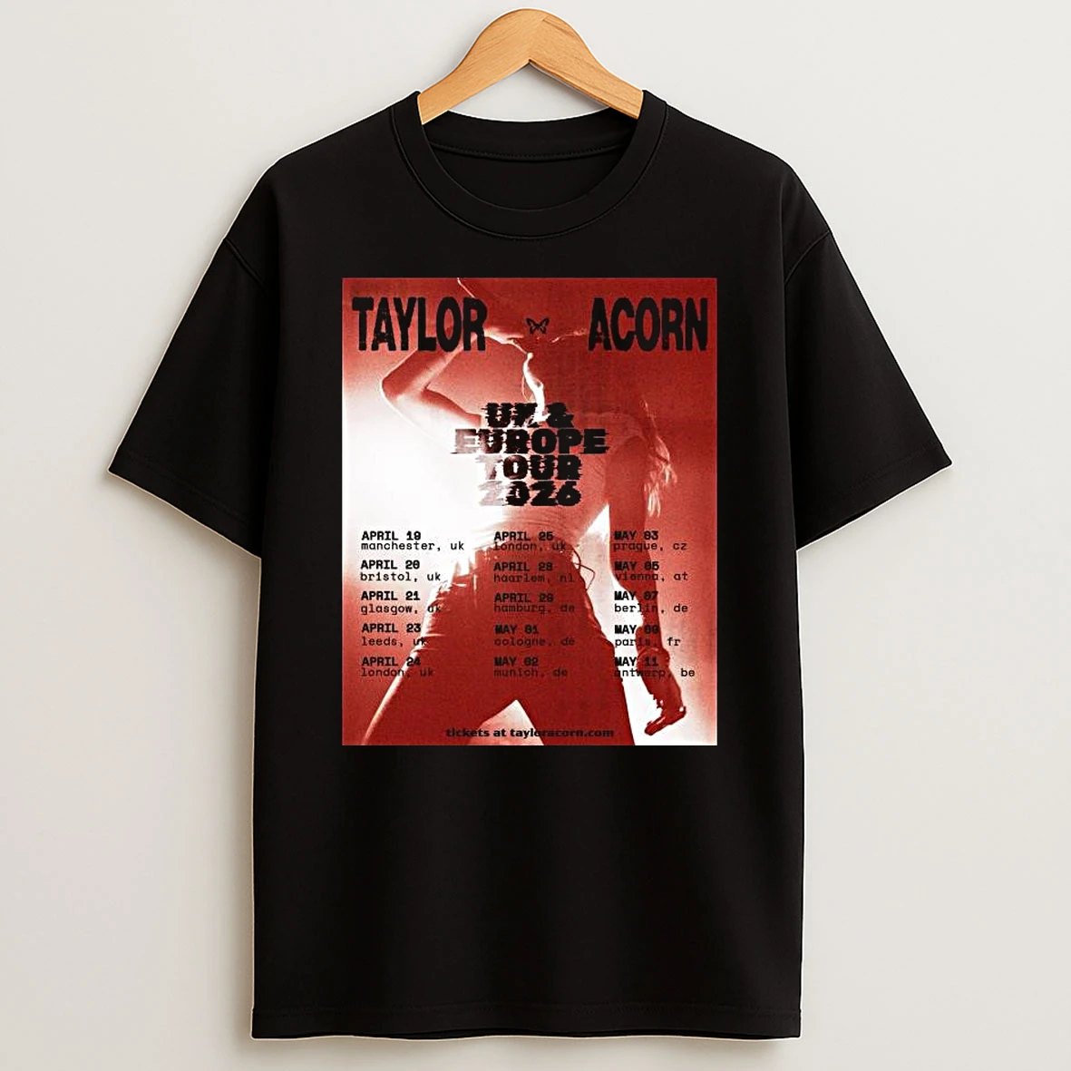 Taylor Acorn Uk Europe Tour 2026 T Shirt
