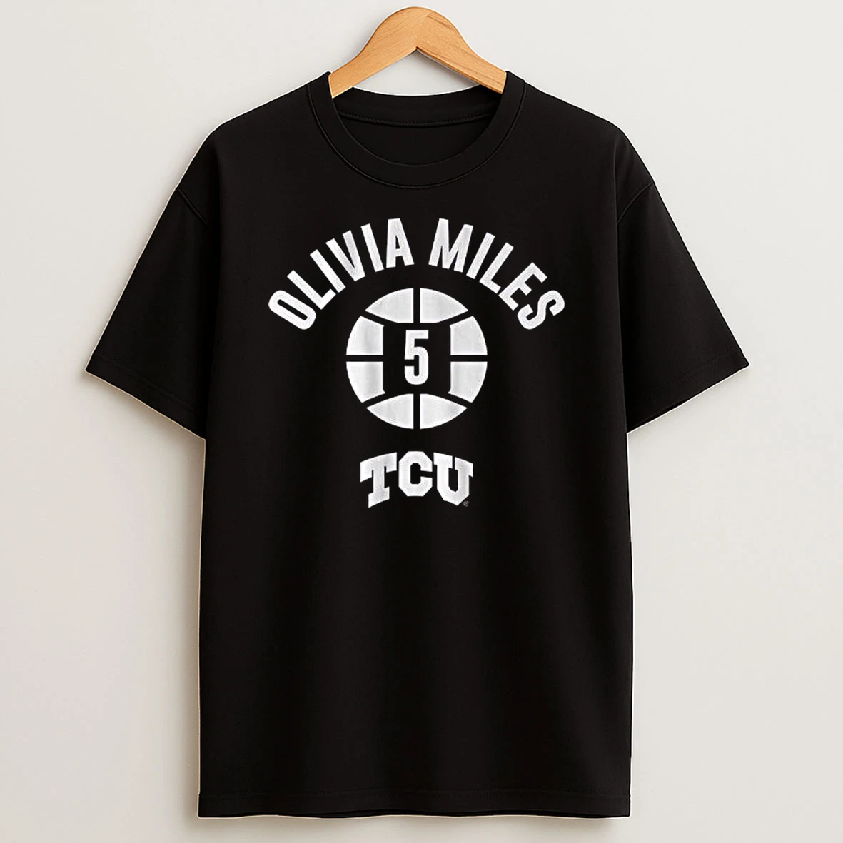 Tcu Basketball Olivia Miles Name Number Ball T Shirt
