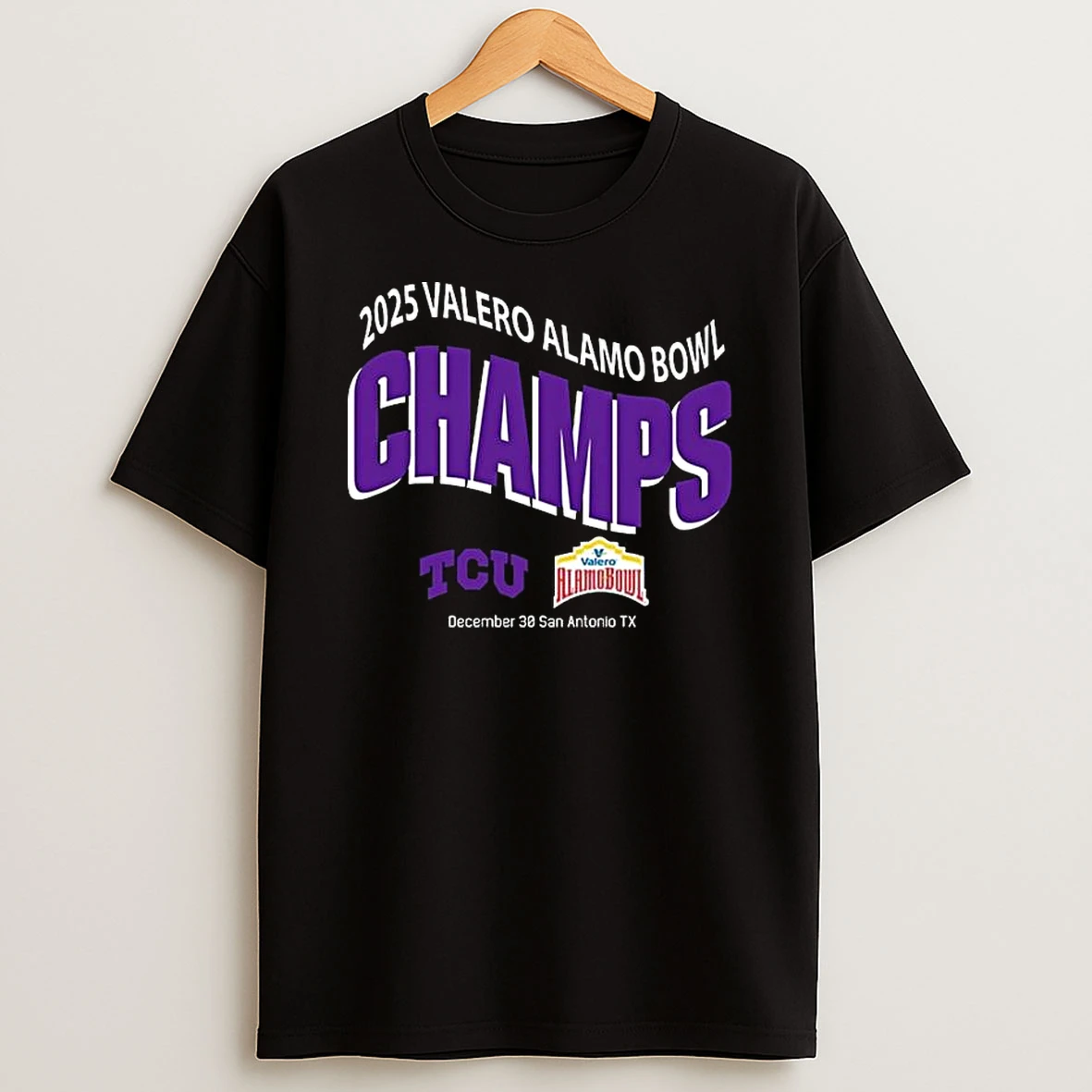Tcu Horned Frogs Football 2025 Valero Alamo Bowl Champions On December 30 In San Antonio Tx T Shirt