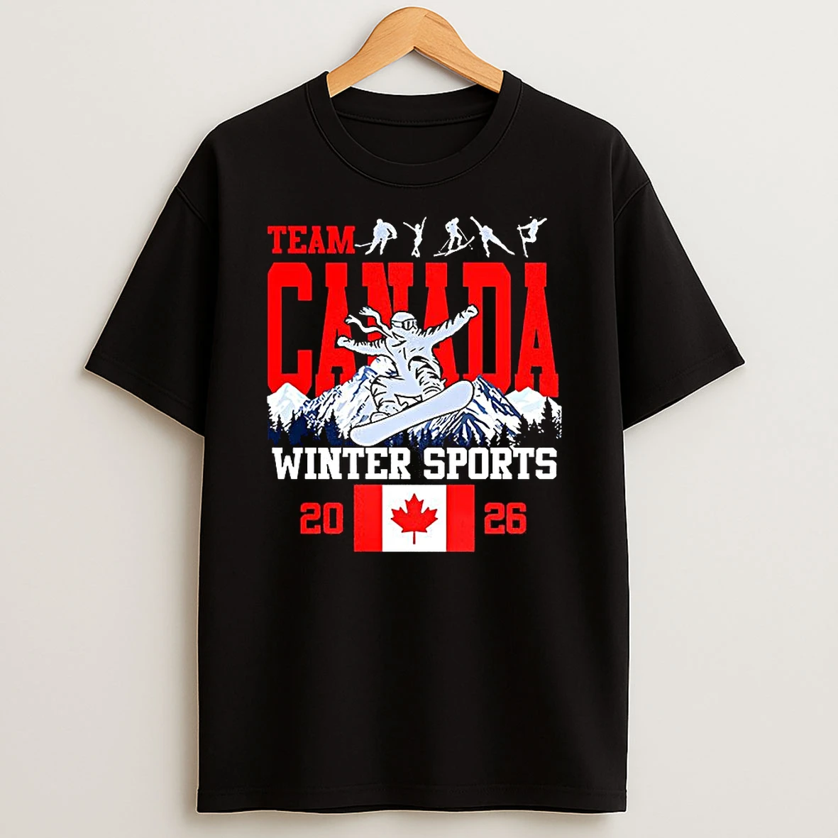 Team Canada Winter Sports Olympics 2026 Flag T Shirt