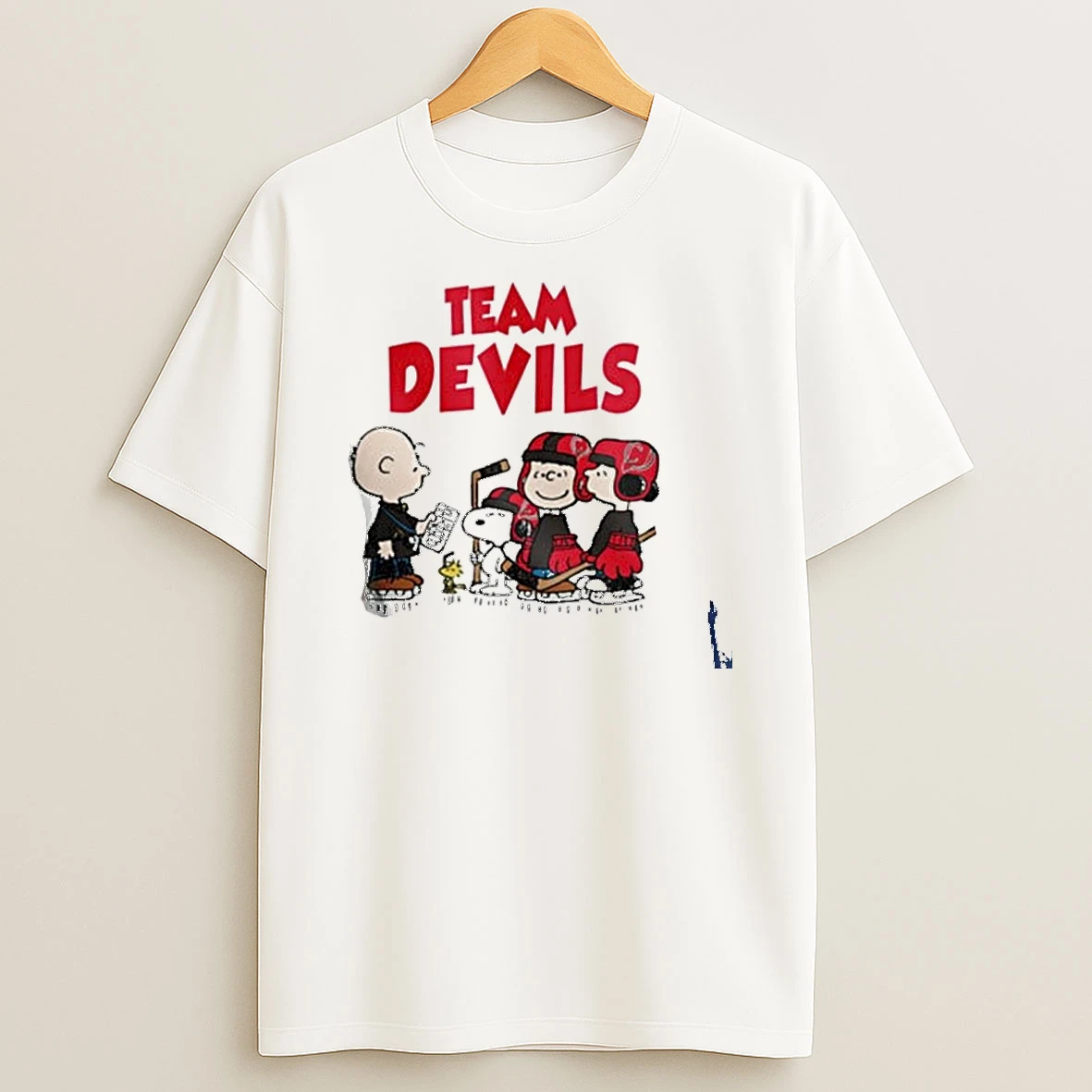 Team New Jersey Devils Peanuts Hockey T Shirt