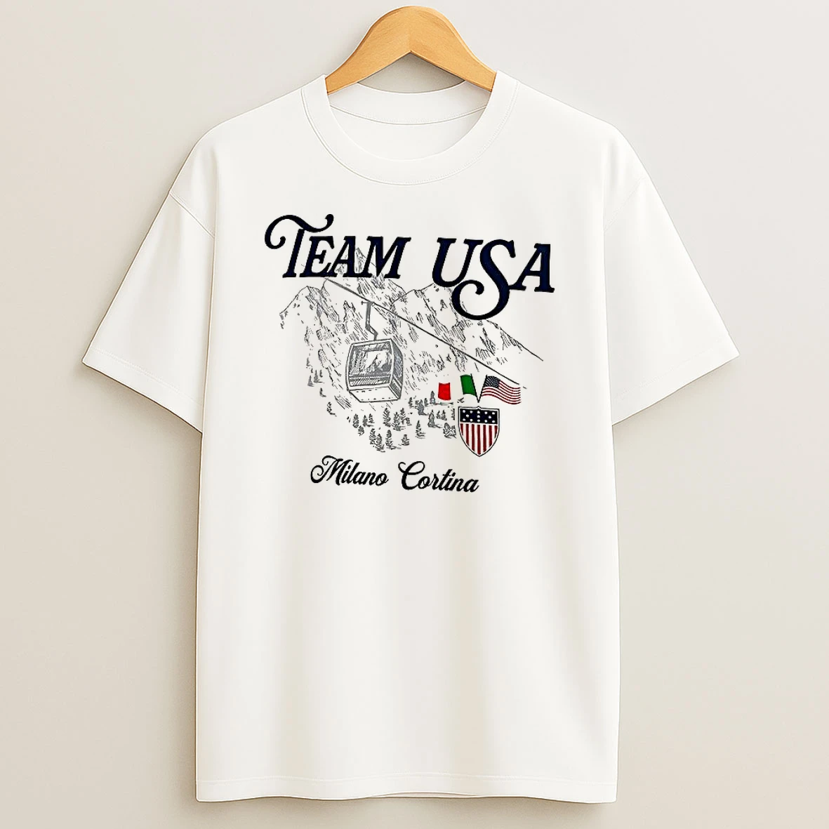 Team Usa 2026 Winter Olympics Flag T Shirt