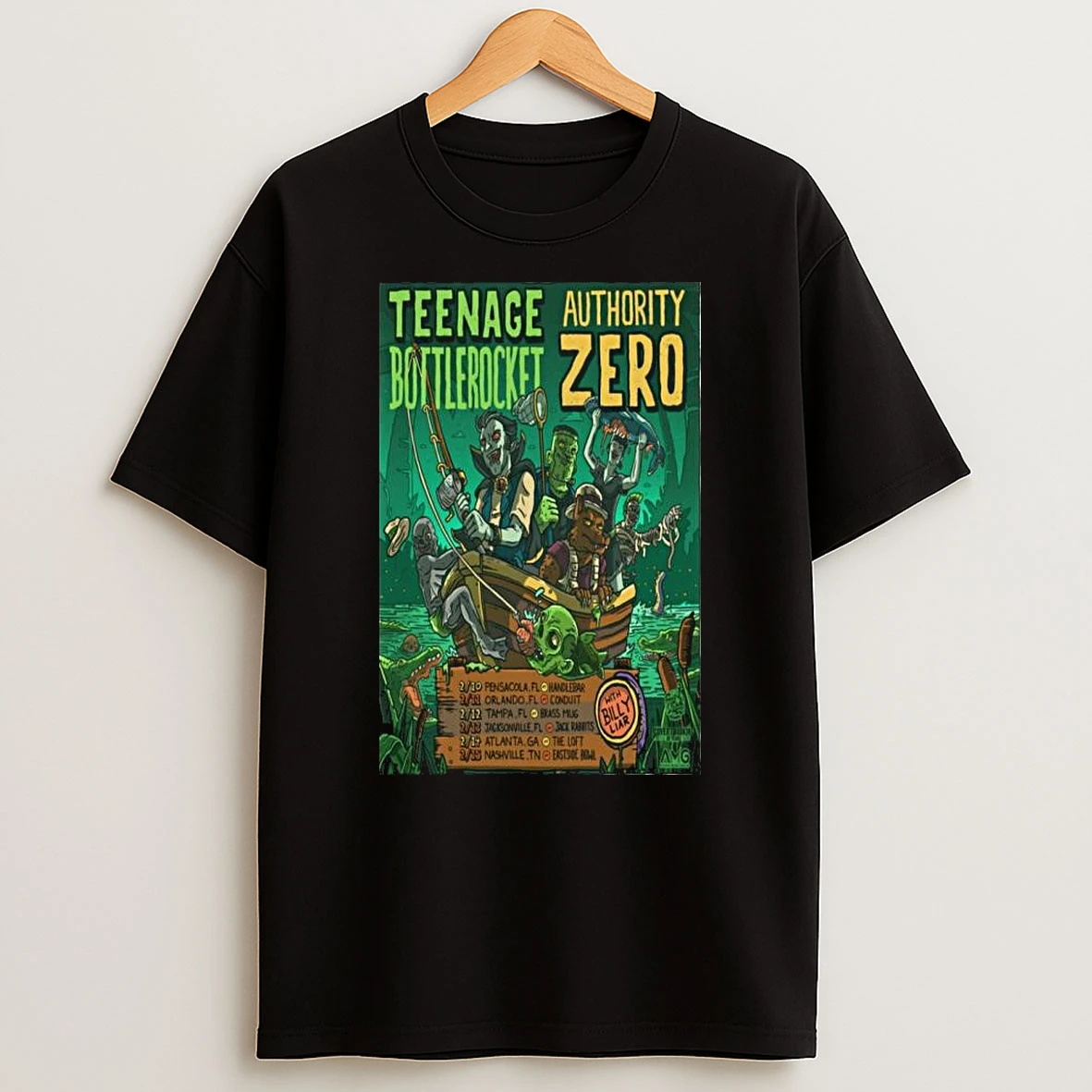 Teenage Bottlerocket Authority Zero February Tour 2026 T Shirt