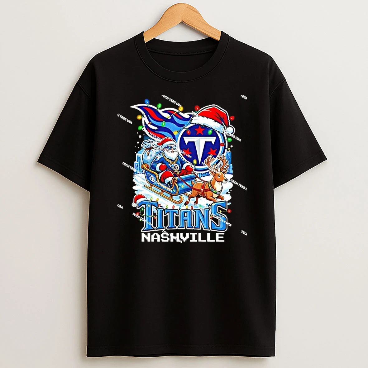 Tennessee Titans Football Nashville Christmas Holiday T Shirt