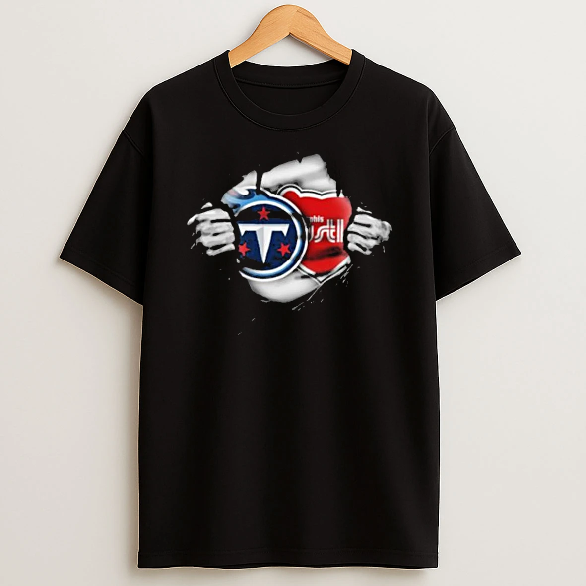 Tennessee Titans Midnight Mascot Team Logo T Shirt