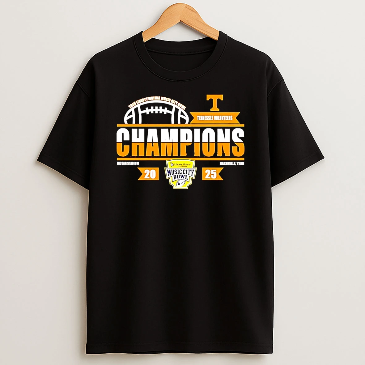 Tennessee Volunteers 2025 Liberty Mutual Music City Bowl Champions Classic T Shirt