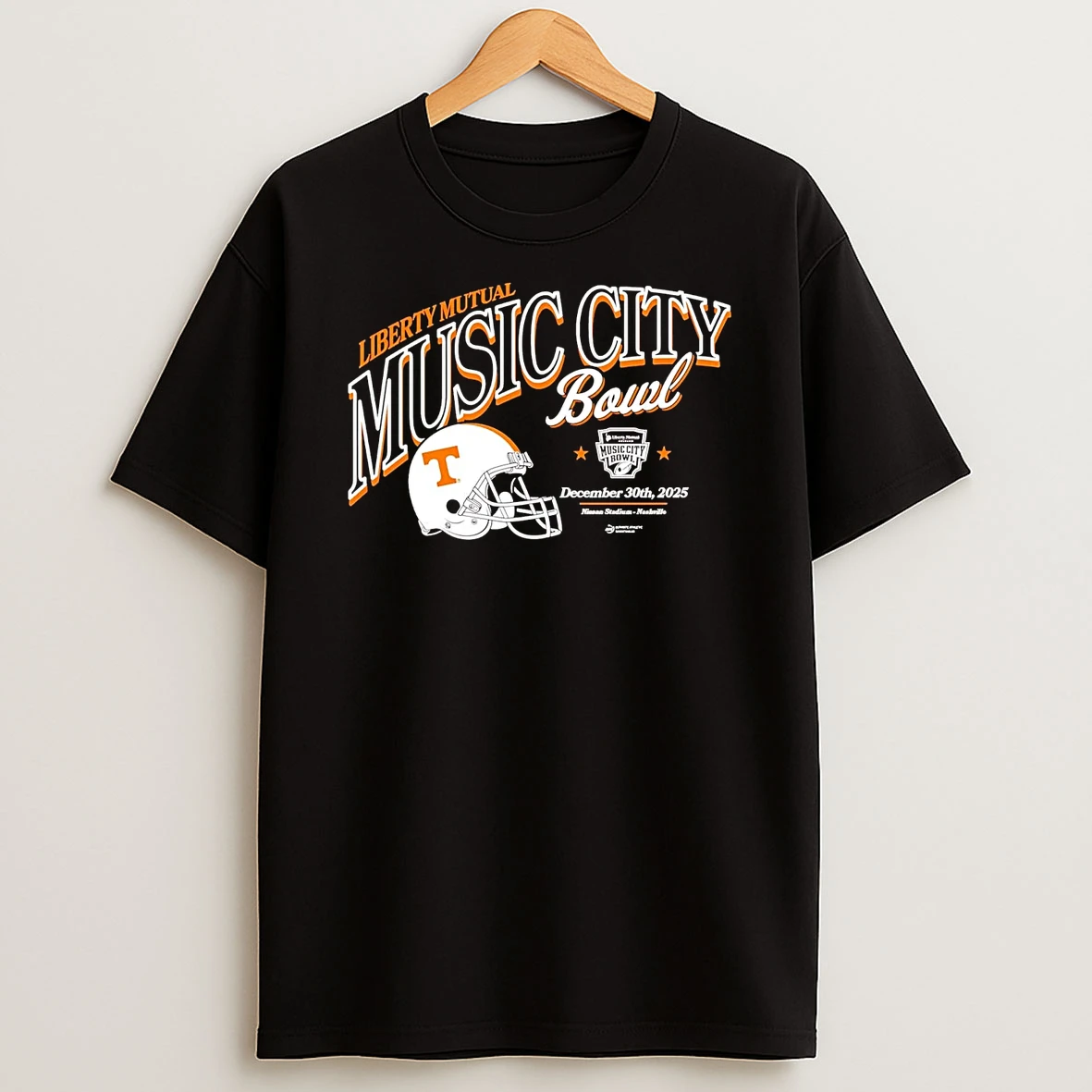 Tennessee Volunteers 2025 Liberty Mutual Music City Bowl Helmet T Shirt