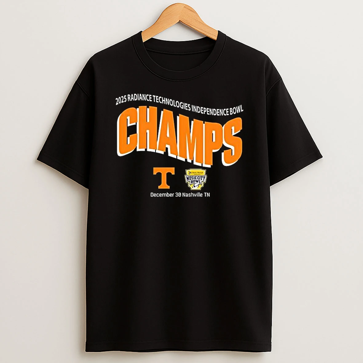 Tennessee Volunteers Football 2025 Liberty Mutual Music City Bowl Champions On December 30 2025 Nashville Tn T Shirt