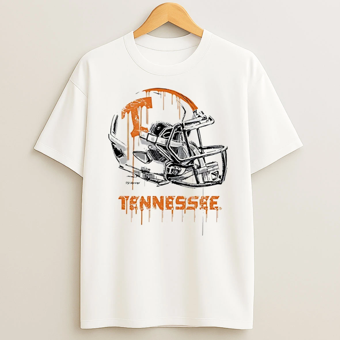 Tennessee Volunteers Vive La Fete Dripping Football Helmet T Shirt