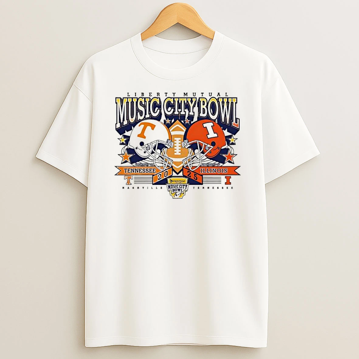 Tennessee Vs Illinois 2025 Liberty Mutual Music City Bowl Graphic T Shirt
