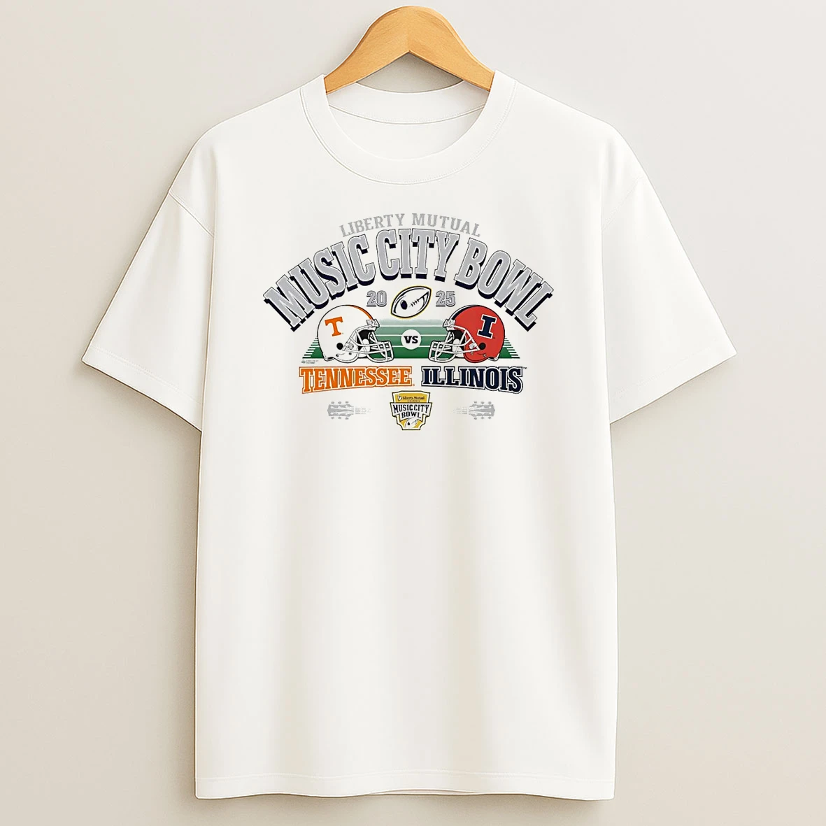 Tennessee Vs Illinois 2025 Liberty Mutual Music City Bowl Matchup T Shirt