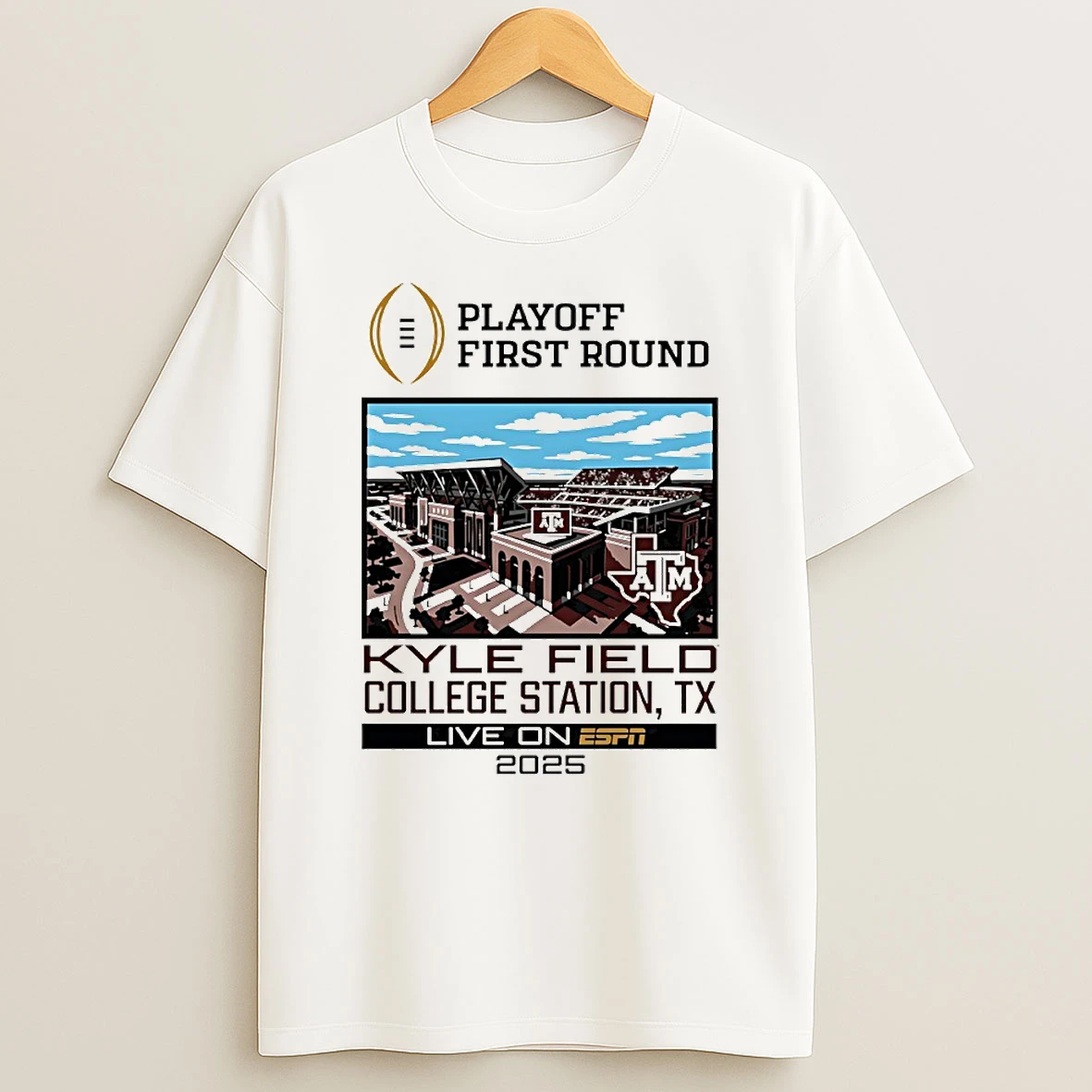 Texas A And M Aggies 2025 Cfp 1st Round Live From Kyle Field Circle T Shirt