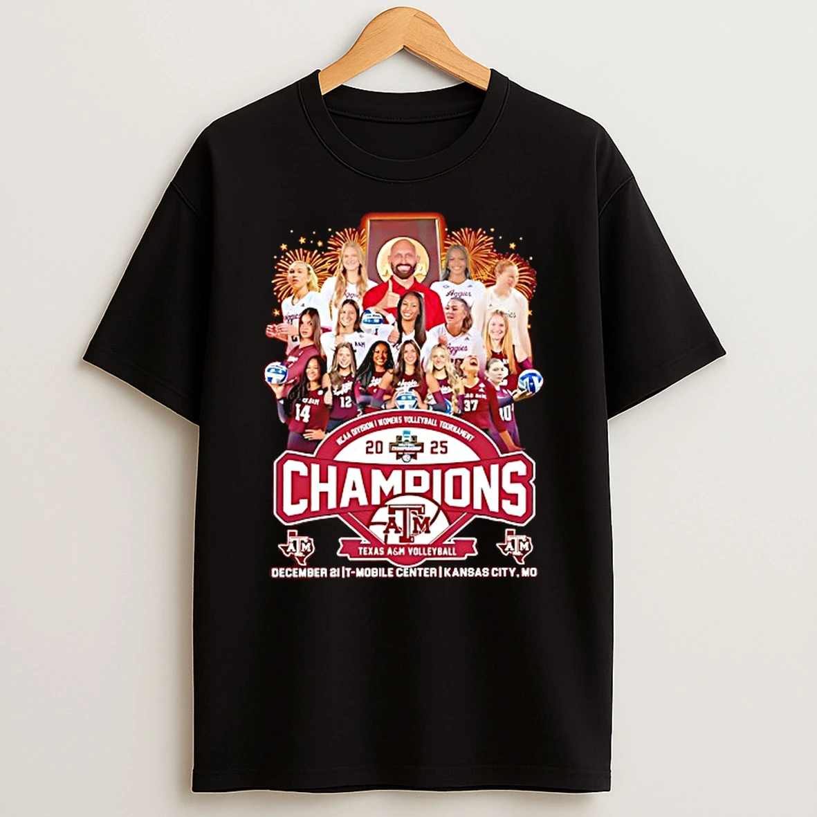 Texas A And M Aggies 2025 Ncaa Division I Womens Volleyball Tournament Champions T Shirt
