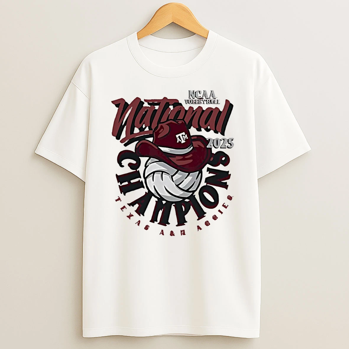Texas A And M Aggies 2025 Ncaa Womens Volleyball National Champions Circle T Shirt