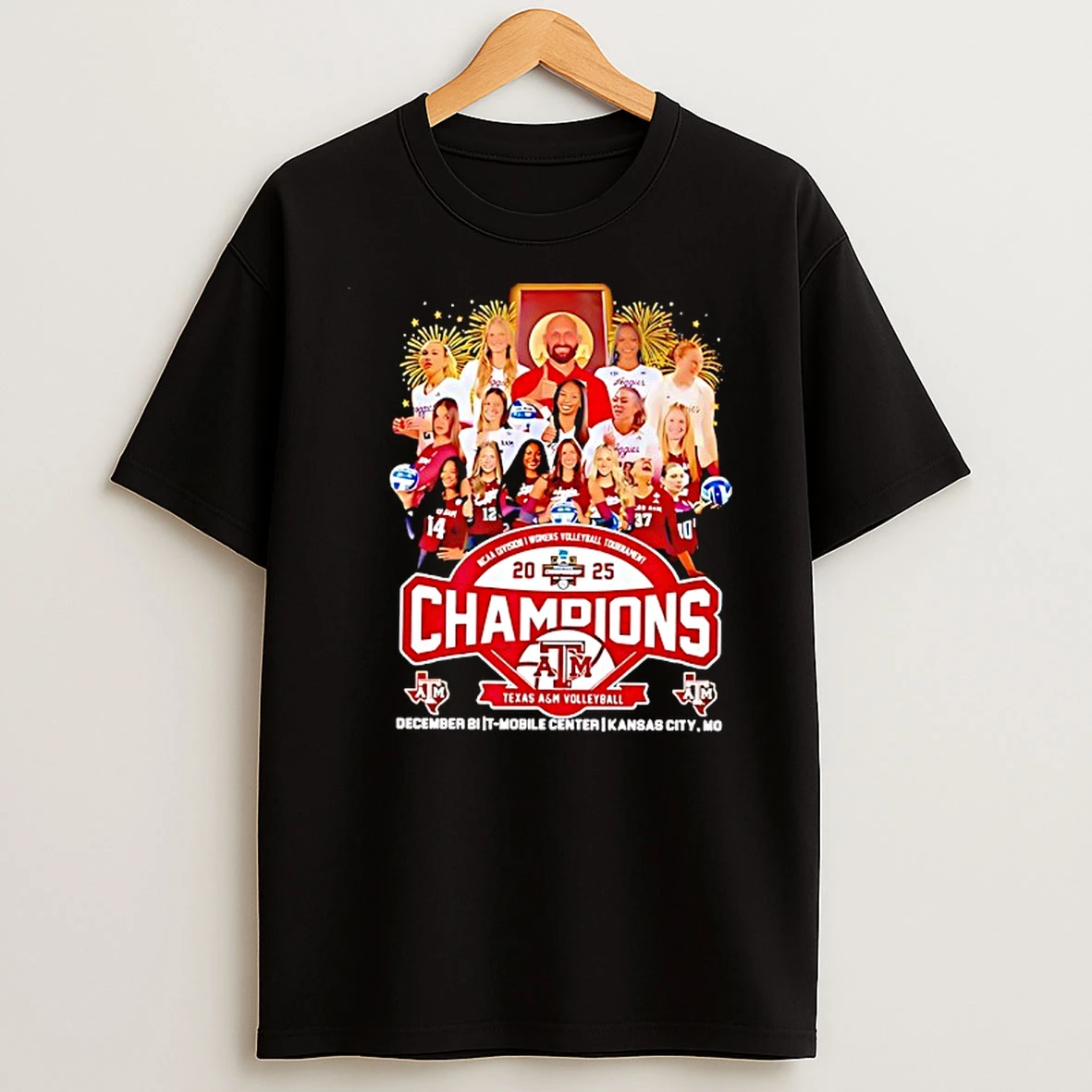 Texas Am Aggies 2025 Ncaa Womens Volleyball National Champions All Team T Shirt
