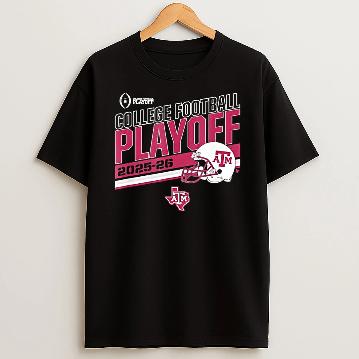 Texas Am Aggies College Football Playoff Stripe 2025 Logo T Shirt