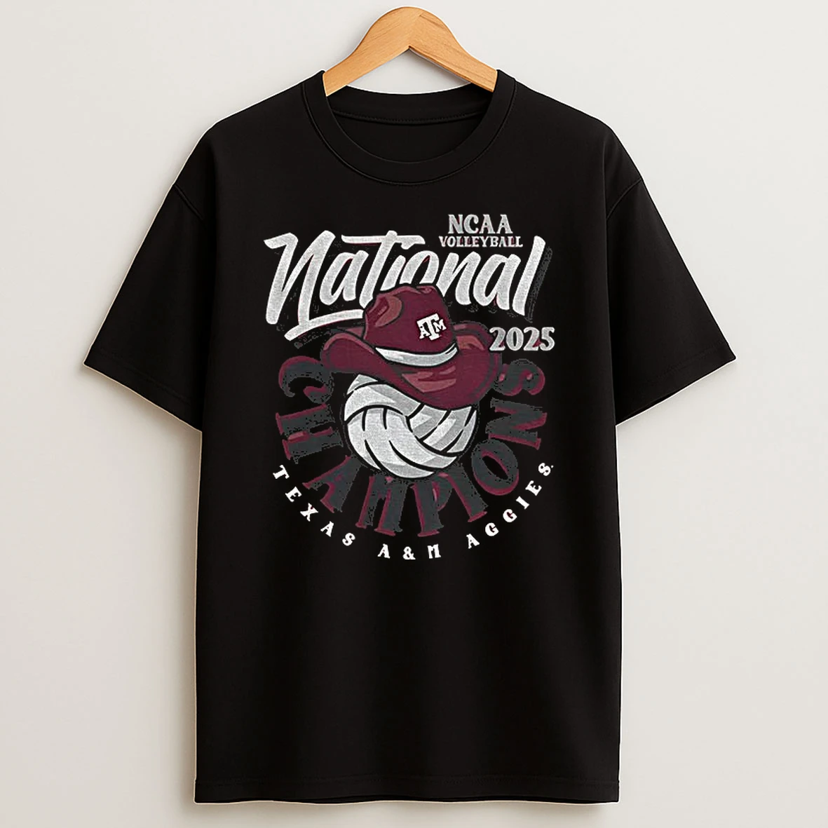 Texas Am Aggies Cowboy Maroon 2025 Womens Volleyball National Champions T Shirt
