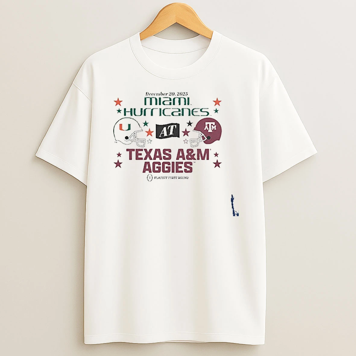 Texas Am Aggies Miami Hurricanes 2025 Cfp First Round Matchup T Shirt