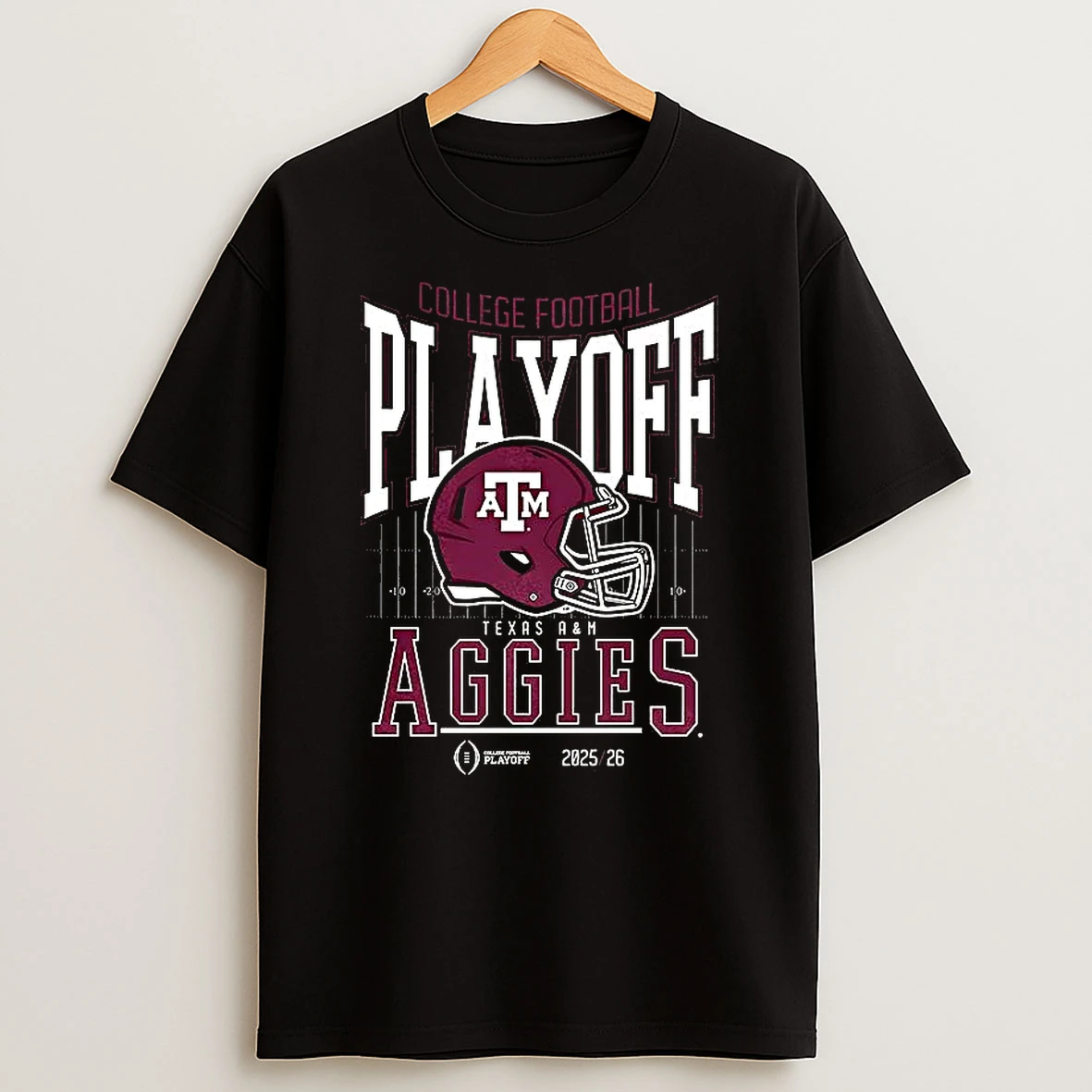 Texas Am Aggies Ncaa 2025 2026 College Football Playoff Curved Helmet T Shirt