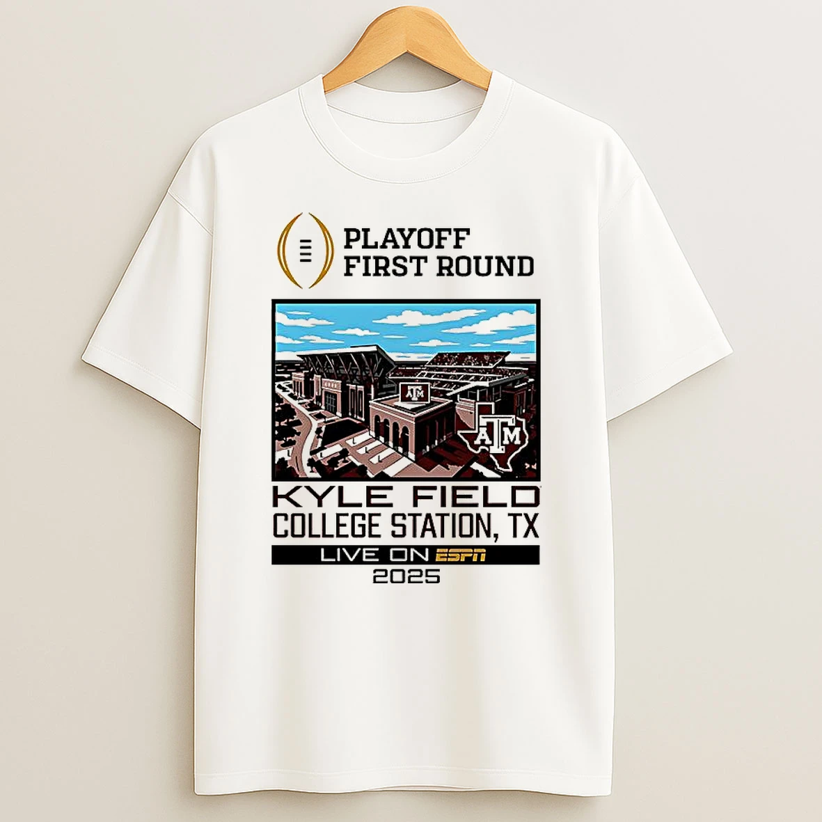Texas Am Aggies Ncaa Cfp 2025 First Round Live From Kyle Field Stadium T Shirt