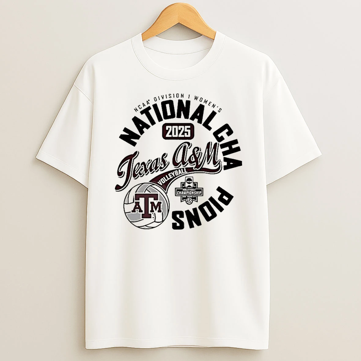 Texas Am Aggies Ncaa Diviion I Womens Volleyball National Champions 2025 Logo T Shirt