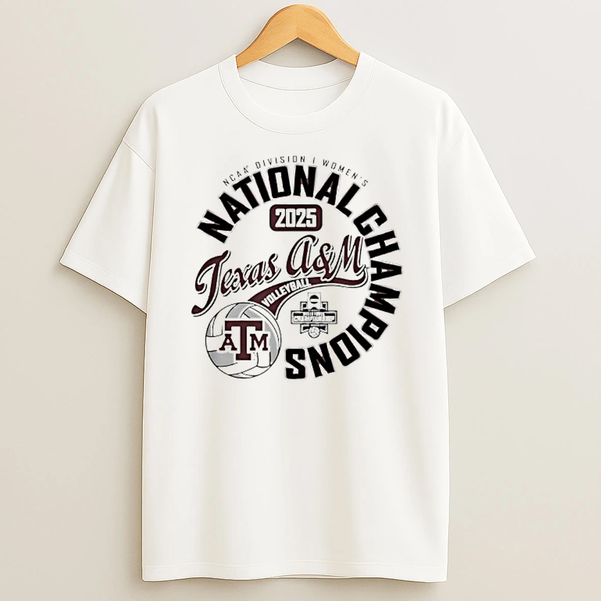 Texas Am Aggies National Champs 2025 Volleyball Ncaa Division I Womens T Shirt