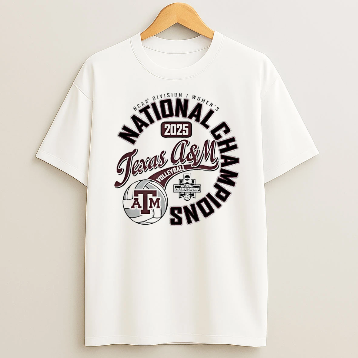 Texas Am Aggies National Champs 2025 Volleyball Womens T Shirt