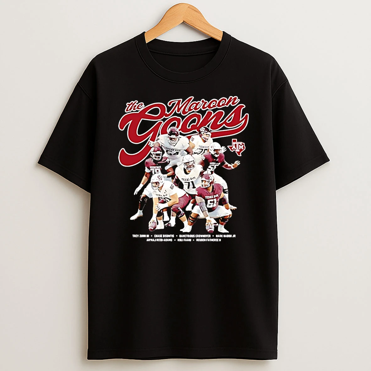 Texas Am Aggies The Maroon Goons Player Collage T Shirt