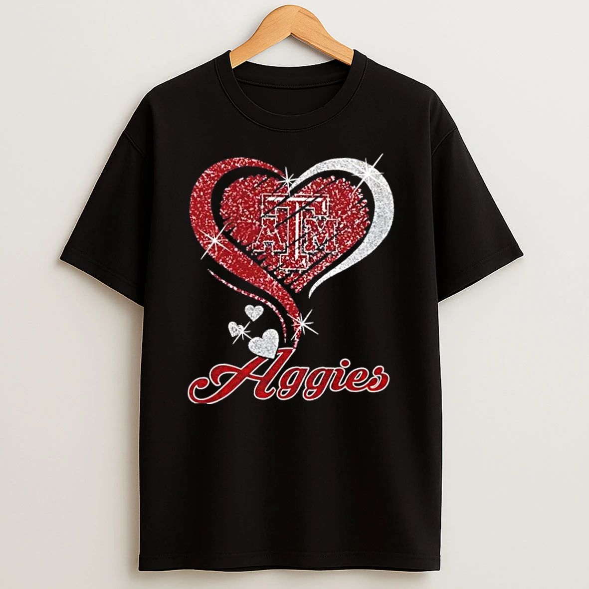 Texas Am Aggies Football In Glitter Heart Fans T Shirt