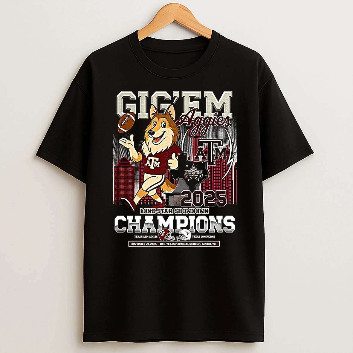 Texas Am Aggies Mascot Gig Em Lone Star Showdown Champions T Shirt